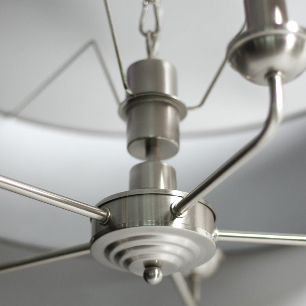 Beata 1 Light Large Chandelier Light Satin Nickel & Grey