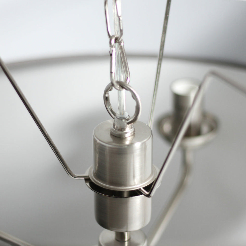 Beata 1 Light Large Chandelier Light Satin Nickel & Grey