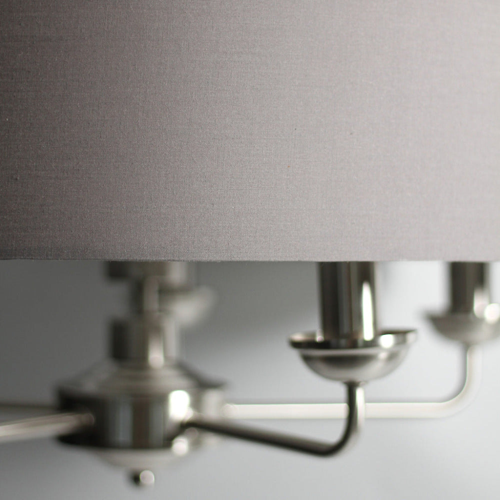 Beata 1 Light Large Chandelier Light Satin Nickel & Grey