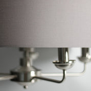 Beata 1 Light Large Chandelier Light Satin Nickel & Grey
