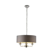 Beata 1 Light Small Chandelier Light Satin Nickel & Grey