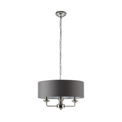 Beata 1 Light Small Chandelier Light Satin Nickel & Grey
