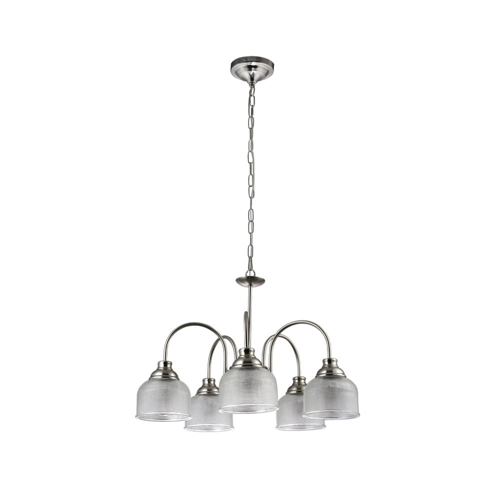 Aviva 5 Lights Large Chandelier Light Satin Chrome
