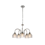 Aviva 5 Lights Large Chandelier Light Satin Chrome