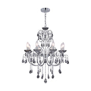 Rovert 8 Light Large Chandelier Chrome & Smoke
