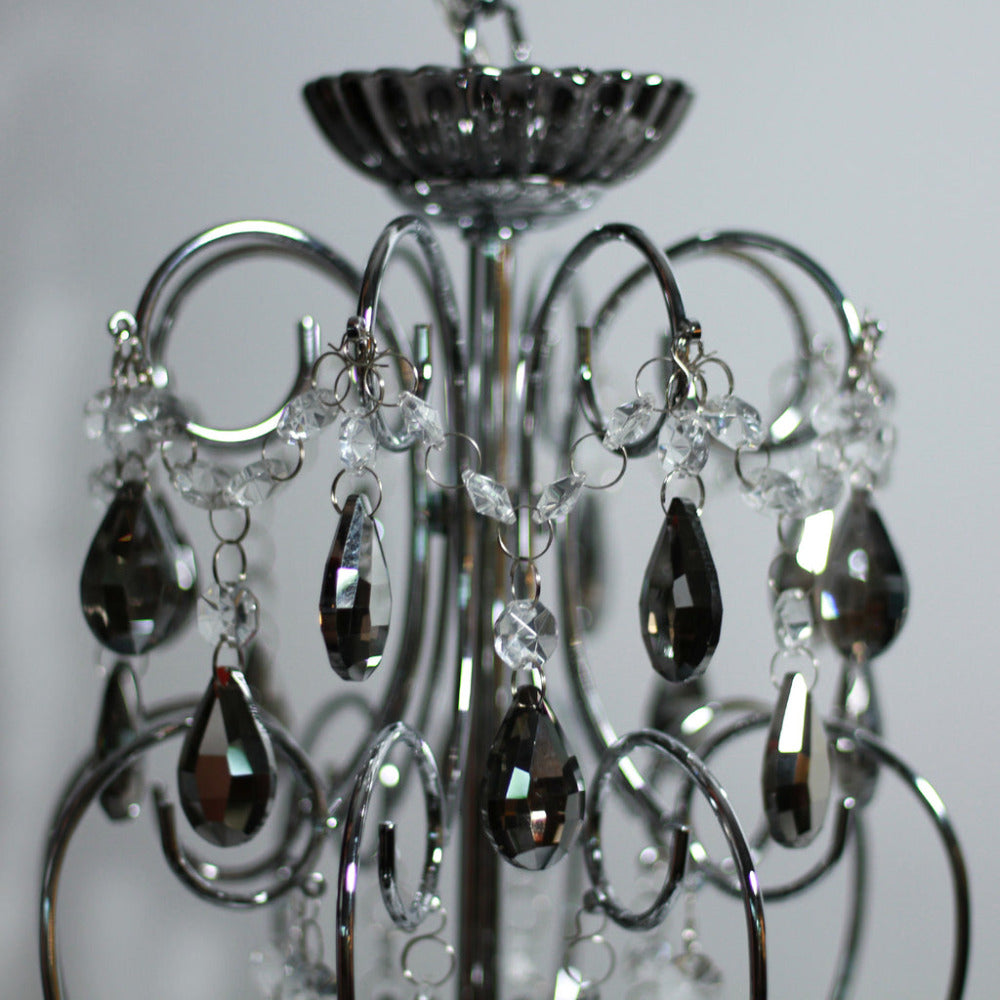 Rovert 8 Light Large Chandelier Chrome & Smoke