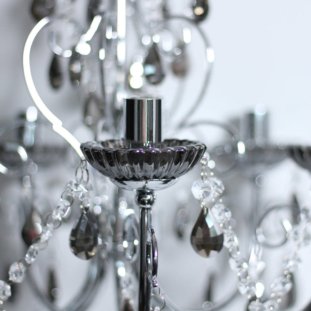 Rovert 5 Light Small Chandelier Chrome & Smoke