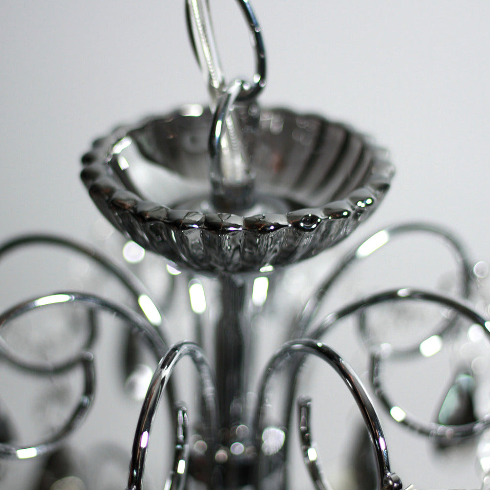 Rovert 8 Light Large Chandelier Chrome & Smoke