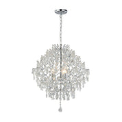 Baroque 3 Light Large Chandelier Chrome & Clear