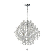 Baroque 3 Light Large Chandelier Chrome & Clear