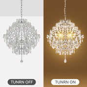 Baroque 3 Light Large Chandelier Chrome & Clear