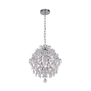 Baroque 1 Light Small Chandelier Chrome & Clear