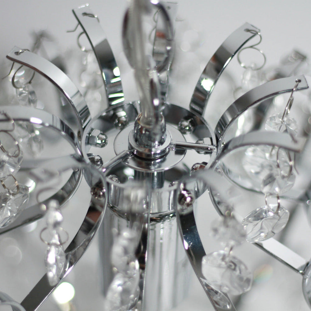 Baroque 1 Light Small Chandelier Chrome & Clear