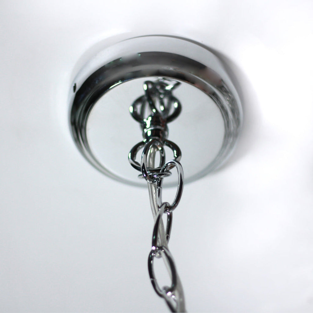 Baroque 3 Light Large Chandelier Chrome & Clear