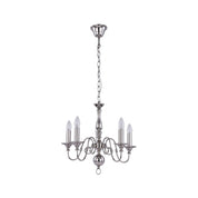 Ganeed Rustic 5 Light Small Chandelier Polished Nickel