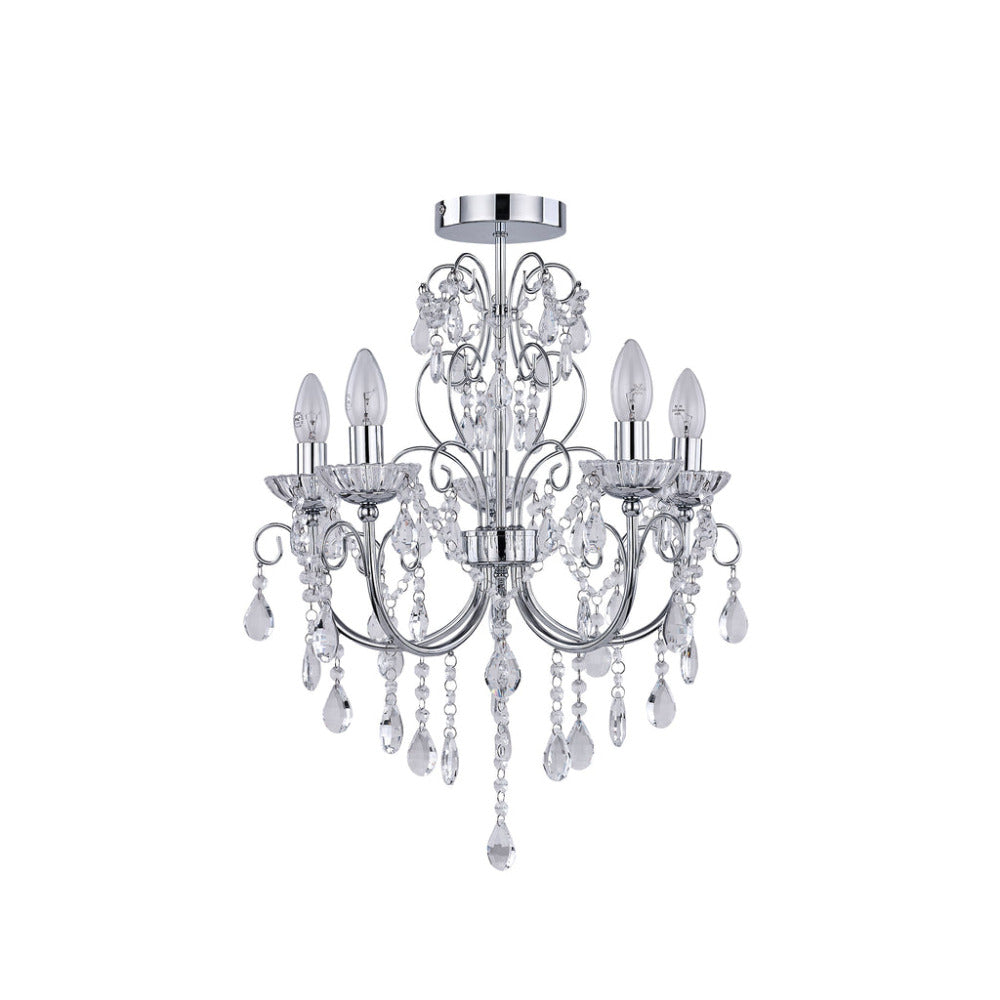 Renaissance 5 Light Large Chandelier Chrome