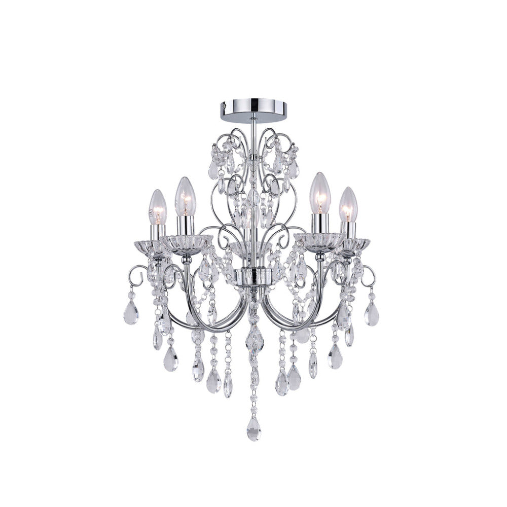 Renaissance 5 Light Large Chandelier Chrome