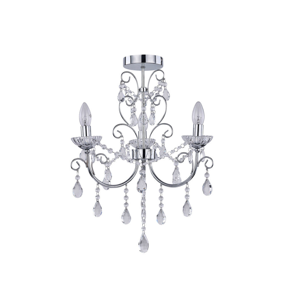 Renaissance 3 Light Small Chandelier Chrome