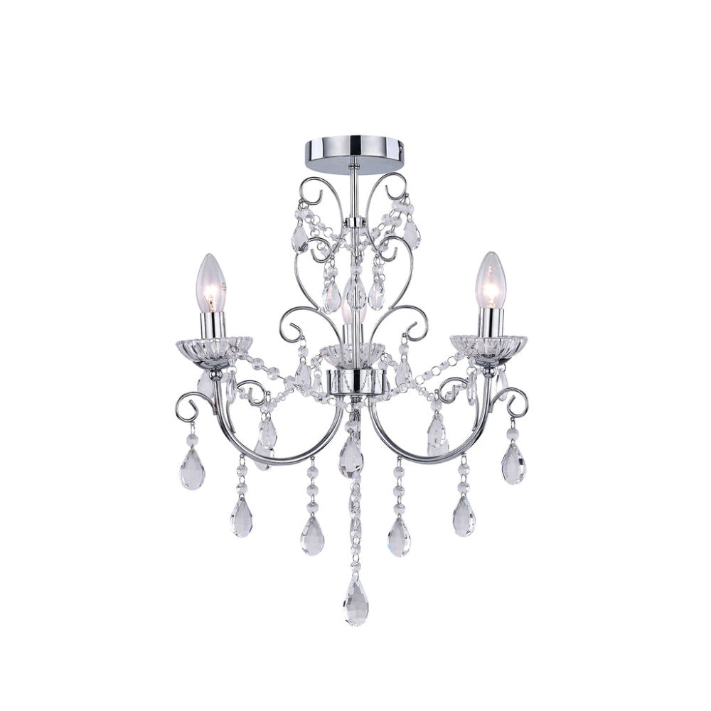 Renaissance 3 Light Small Chandelier Chrome