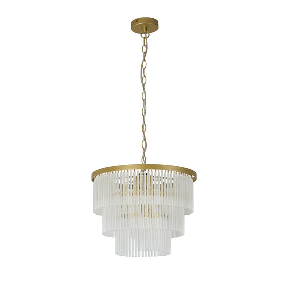 Greer 4 Light Chandelier Gold & Frosted Glass