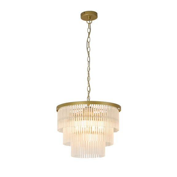 Greer 4 Light Chandelier Gold & Frosted Glass