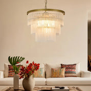 Greer 4 Light Chandelier Gold & Frosted Glass
