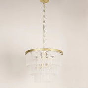 Greer 4 Light Chandelier Gold & Frosted Glass