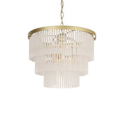 Greer 4 Light Chandelier Gold & Frosted Glass
