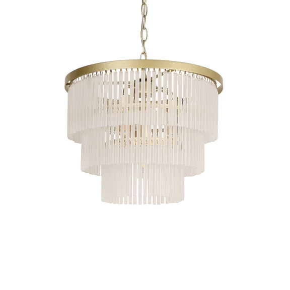 Greer 4 Light Chandelier Gold & Frosted Glass