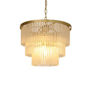 Greer 4 Light Chandelier Gold & Frosted Glass