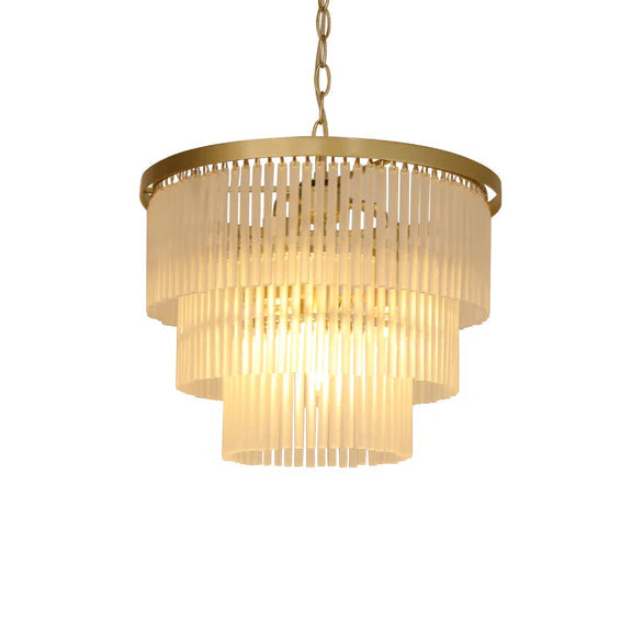 Greer 4 Light Chandelier Gold & Frosted Glass