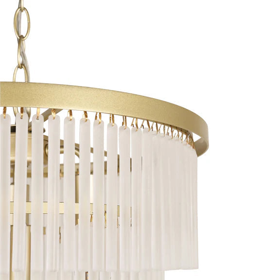Greer 4 Light Chandelier Gold & Frosted Glass