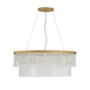 Greer 5 Light Chandelier Gold & Frosted Glass