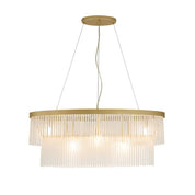 Greer 5 Light Chandelier Gold & Frosted Glass
