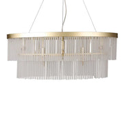 Greer 5 Light Chandelier Gold & Frosted Glass