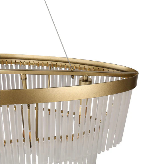 Greer 5 Light Chandelier Gold & Frosted Glass