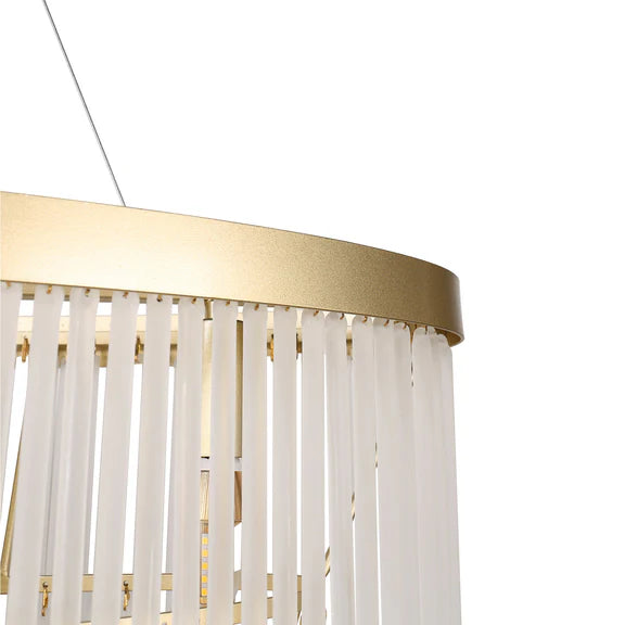 Greer 5 Light Chandelier Gold & Frosted Glass