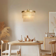 Greer Chandelier Gold & Frosted Glass