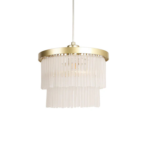 Greer Chandelier Gold & Frosted Glass