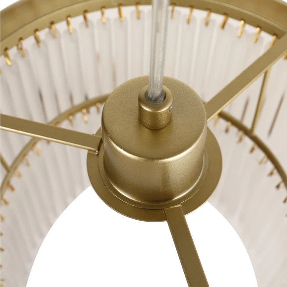 Greer Chandelier Gold & Frosted Glass