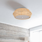 Kiri Flush Mount Light Natural Rattan