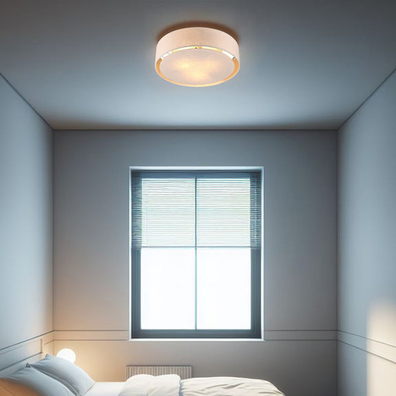Linea Flush Mount Light White & Linen