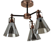 Conea Semi Flush Mount Light Antique Copper & Smoky
