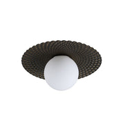 Orbis Flush Mount Light Brushed Gold with Black & Opal