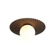 Orbis Flush Mount Light Brushed Gold with Black & Opal