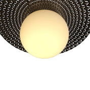 Orbis Flush Mount Light Brushed Gold with Black & Opal