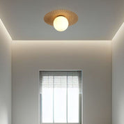 Orbis Flush Mount Light Brushed Yellow with Black & Opal