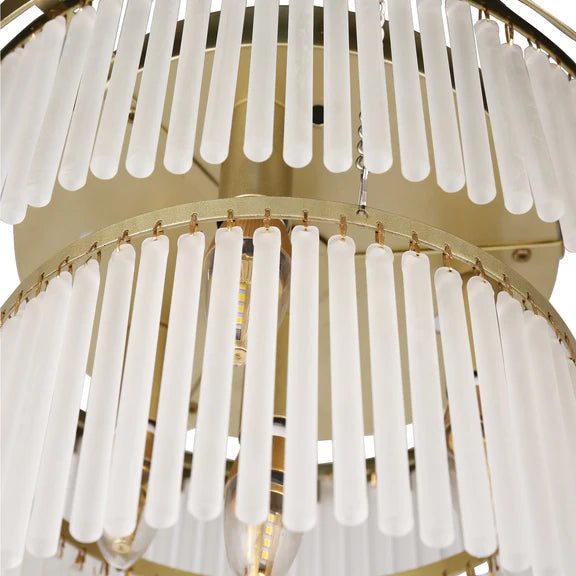 Greer Flush Mount Light Gold & Frosted Glass