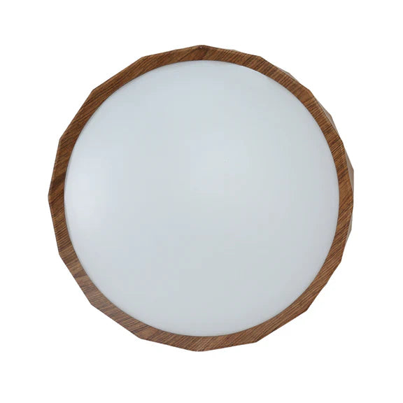 Irene Large LED Flush Mount Light 28W Tri Colour Wood & White