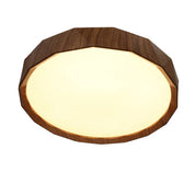 Irene Large LED Flush Mount Light 28W Tri Colour Wood & White